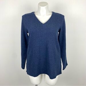 J. Jill Wearever Collection Navy Blue with White Specks Long Sleeve Sweater M